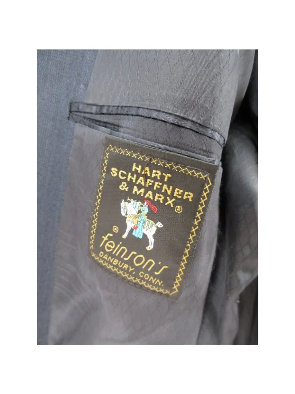 VINTAGE Hart Schaffner Marx Suit 46 Short Wool 2 Piece Plaid 38X25